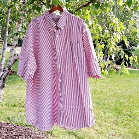 Duluth Trading Men's Casual Button Down Shirt - Size XL, Red / White Stripes - Picture 5 of 6